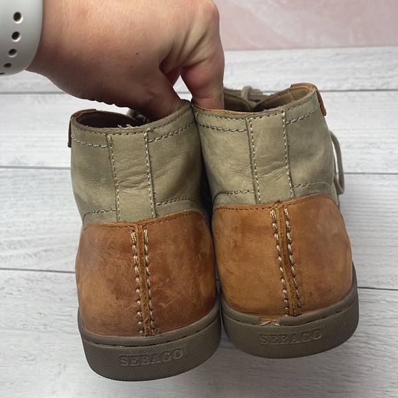 Sebago Ryde Chukka Boots in Dark Taupe Nubuck / Tan Leather 10.5M S1 - Picture 4 of 9